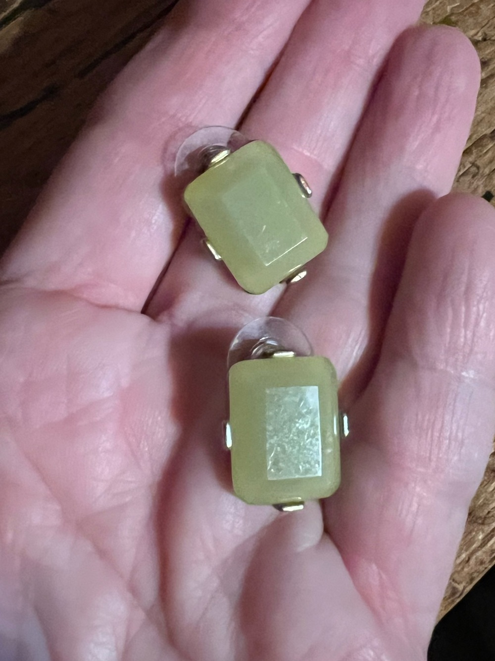 Green post earrings